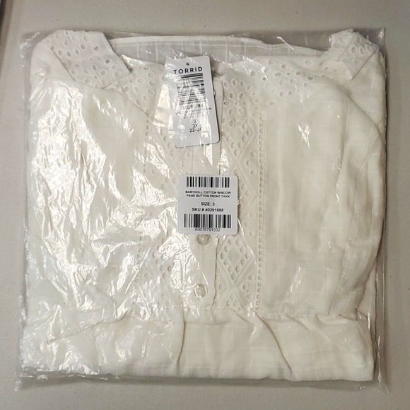 ❤️NWT VINTAGE TORRID BABYDOLL TANK - 100% COTTON - SWEETHEART NECK BUTTON CAMI - Picture 6 of 14